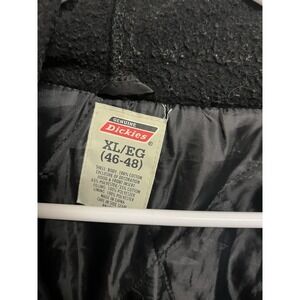 Dickies Hooded Flannel Jacket Mens XL Black Gray Plaid Sherpa Lined Coat